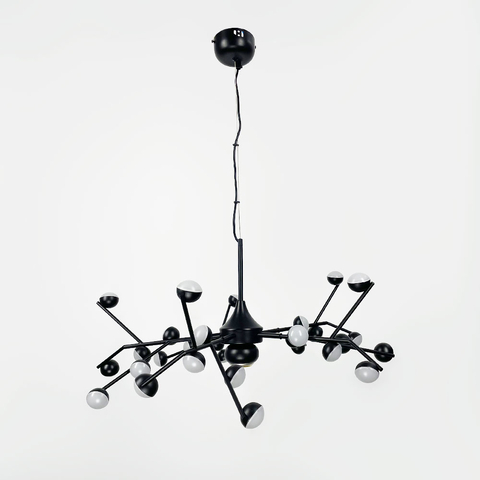 Люстра-молекула в чорному кольорі на 30 світлодіодів