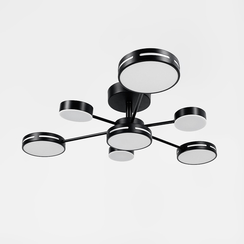 Чорна світлодіодна люстра Ø 70 см 55 Вт