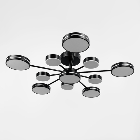 Чорна світлодіодна люстра Ø 85 см 85 Вт