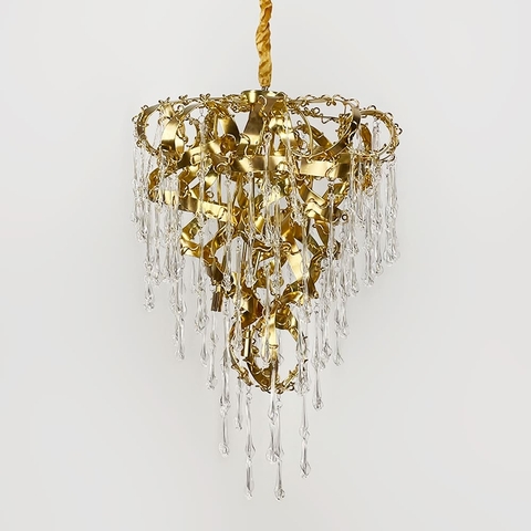 Неймовірна кришталева люстра у золотому корпусі Ø 60 см