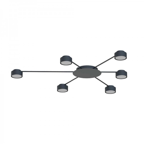 Накладний світильник Ledcoin чорний на 6 ламп GХ53