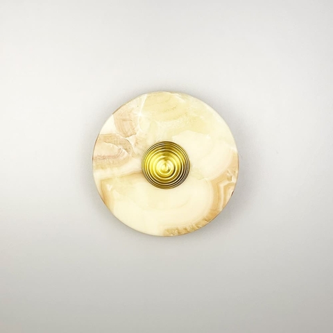 Бра із мармуру жовто-рожевого кольору Ø 20 см