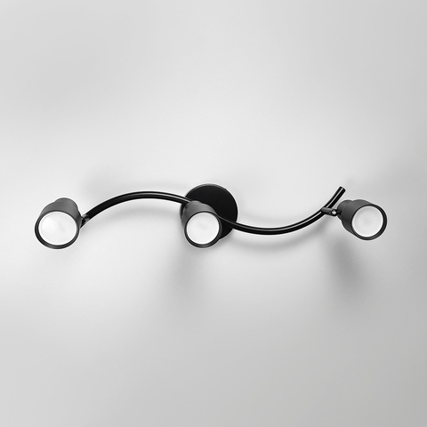 Чорний світильник із 3-ма регульованими плафонами