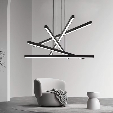 Чорна каскадна Led люстра Ø 101 см