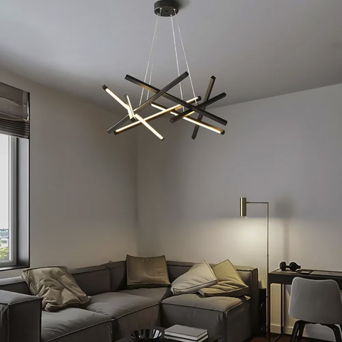 Чорна Led люстра із регульованим підвісним корпусом Ø 90 см