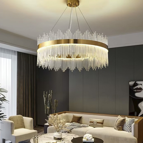 Підвісна LED люстра у вишуканому латунному каркасі Ø 100 см