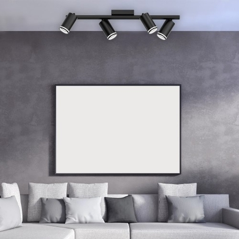 Накладний чорний поворотний світильник Ardero на 4 лампи GU10