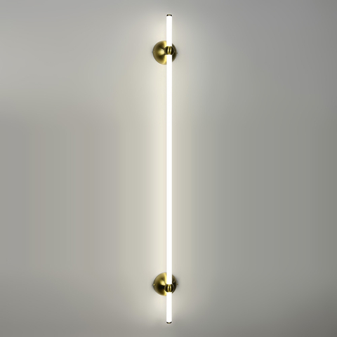 Лінійне бра у латунному корпусі з двома кріпленнями 120 см