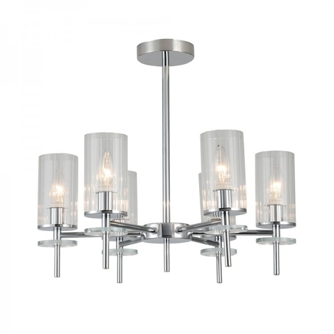 Люстра хром Ardero CHICAGO на 6 плафонів Ø 52 см