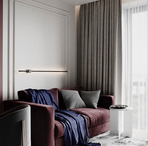 Сучасне лінійне бра в чорному кольорі довжиною 100 см