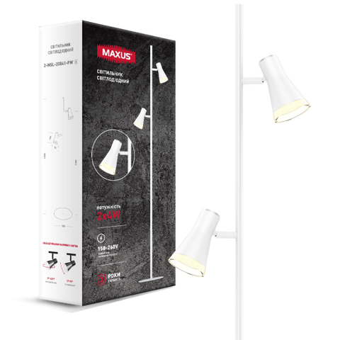 Спот светильник на 2 лампы MAXUS MSL-02F 2x4W 4100K белый