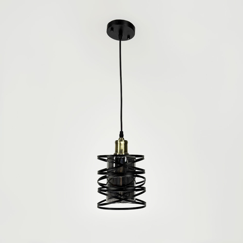 Подвес в черном корпусе с графитовым плафоном 16х16 см