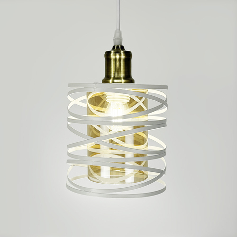 Підвіс у білому корпусі з янтарним плафоном 16х16 см