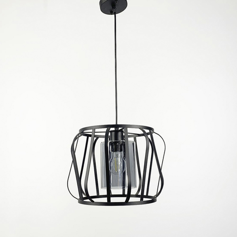 Подвесной светильник с графитовым плафоном в черном корпусе 32×23 см