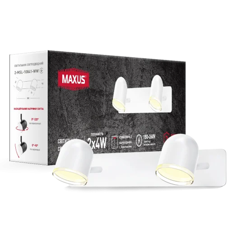 Спот світильник на 2 лампи MAXUS MSL-01W 2x4W 4100K білий