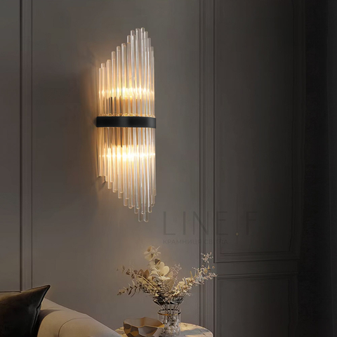 Настінний світильник з скляними паличками COLISEUM BLACK 55х22 см