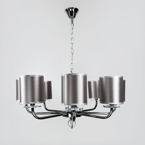 Люстра-підсвічник на 8 абажурів пастельного кольору Ø 80 см