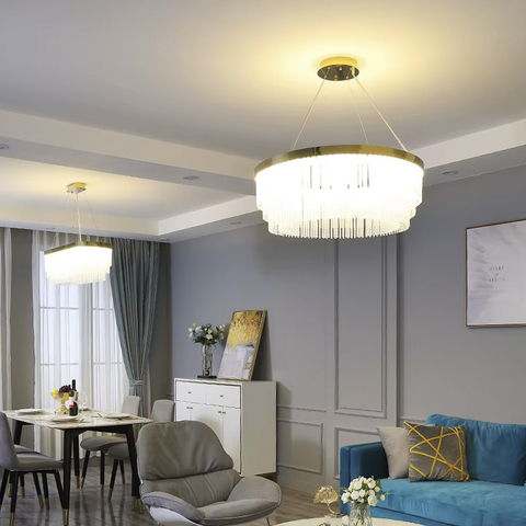 Вишукана підвісна LED люстра у латунному корпусі Ø 60 см