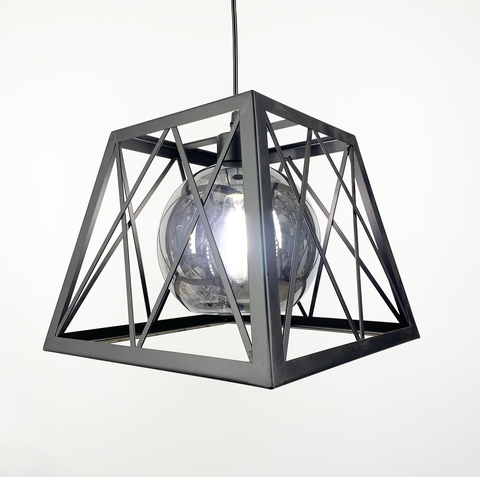 Светильник лофт с графитовым плафоном в корпусе черного цвета 23х29 см