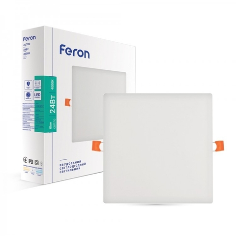 Світлодіодний вбудований світильник 24Вт 4000K білий