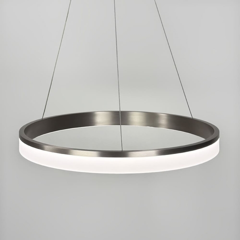 Підвісна кільцева люстра в сатиновому каркасі Ø 80 см