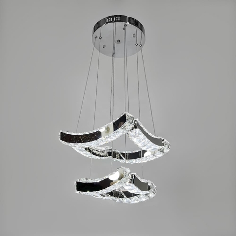 Елегантна кришталева люстра на 2 яруси 28+20 см