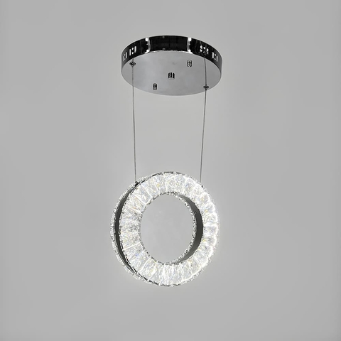 Елегантна люстра з підвісним кришталевим кільцем Ø 27 см