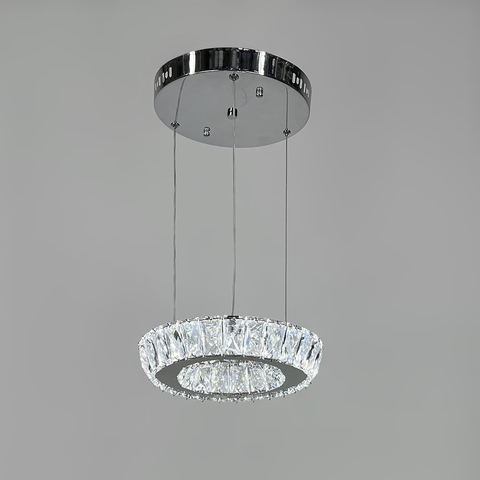 Елегантна люстра з підвісним кришталевим кільцем Ø 24 см