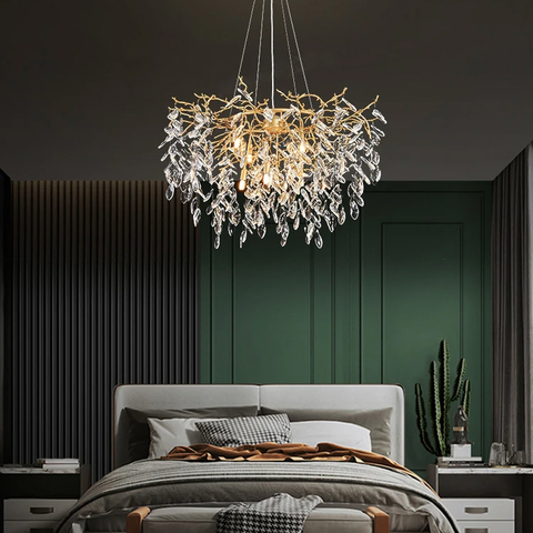 Изысканная золотая люстра DIAMINA с хрустальными камнями Ø 60 см