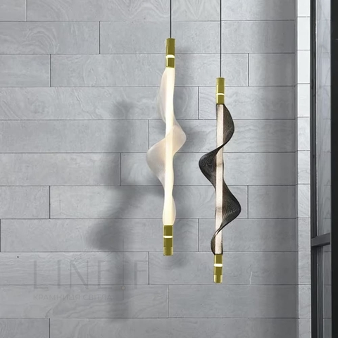 Світлодіодний світильник у латунному корпусі із білою сіткою 60 см