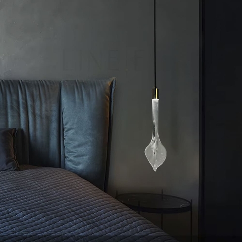  Витончений латунний світильник зі скляним підвісом 35х9,5 см