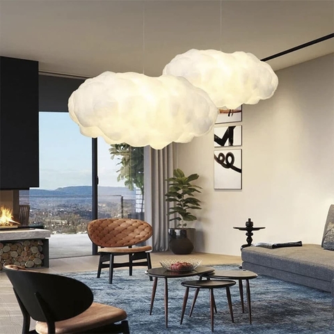 Подвесной светильник с плафоном-облаком 60х35 см