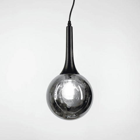 Світильник в чорному корпусі з відкритим графітовим плафоном 