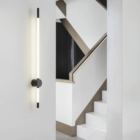 Лінійний настінний чорний світильник Pipeline 100 см