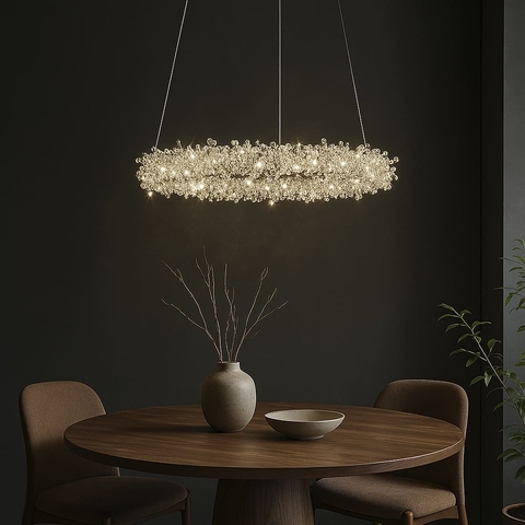 Неймовірна кришталева латунна підвісна люстра Ø 43 см