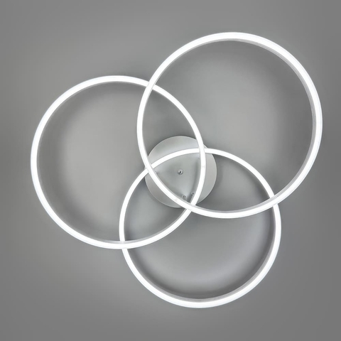 LED світильник білий на 3 кільця у сірому корпусі Ø 80 см