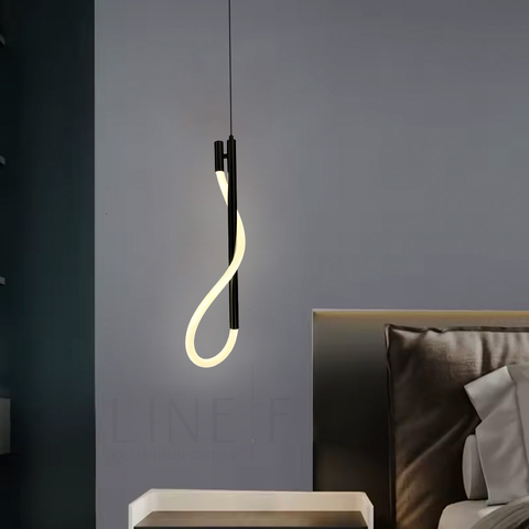 Чорний підвіс з гнучкою LED стрічкою у корпусі 60 см