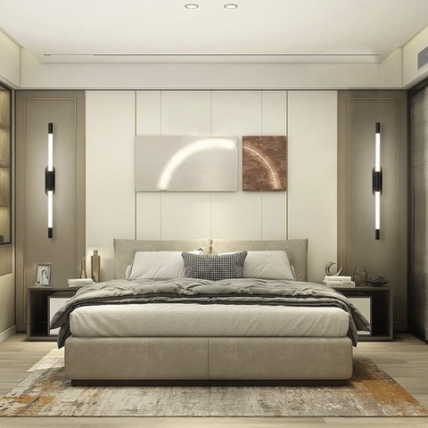 Настінний світильник Phobos у чорному корпусі 80 см