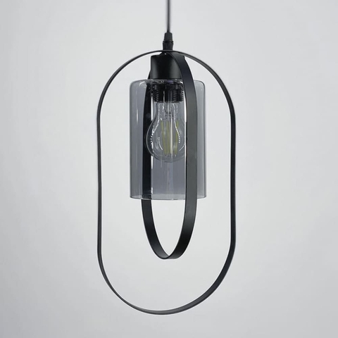 Підвісний світильник із графітовим плафоном у чорному корпусі 34х20 см