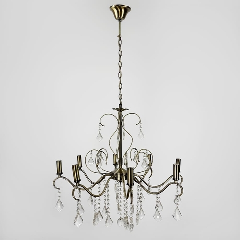 Класична люстра-підсвічник на 8 ламп у сатиновому корпусі Ø 70 см