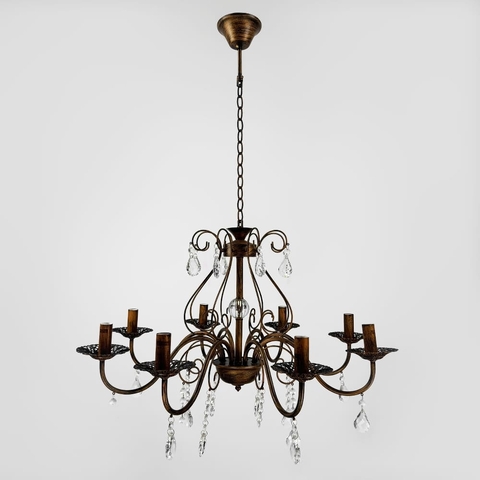 Вишукана люстра-підсвічник на 8 ламп у корпусі Ø 70 см