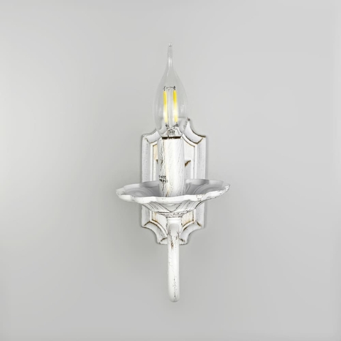 Бра-свічка у білому корпусі з позолотою