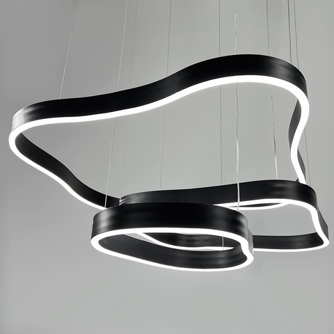 Необычная и эффектная люстра на 3 яруса 62+51+41см в черном корпусе