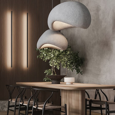 Текстурний гіпсовий підвісний світильник 75х90 см