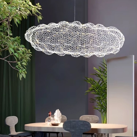 Декоративна люстра-хмаринка LED CLOUD у білому корпусі 100х50 см