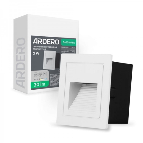 Архитектурный светодиодный светильник Ardero 3Вт 3000K белый 8,5х8,5 см