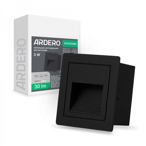 Архитектурный светодиодный светильник Ardero 3Вт 3000K черный 8,5х8,5 см