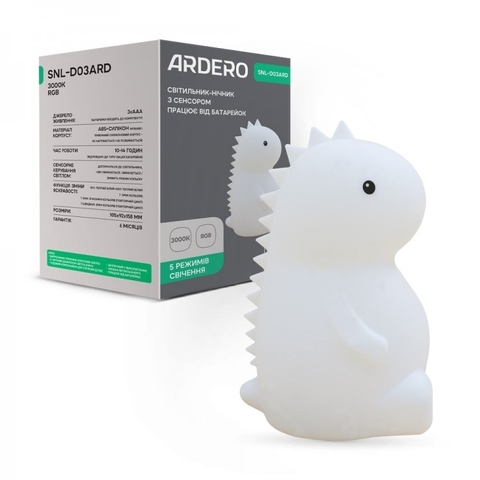 Светильник ночник Ardero дракончик белый RGB