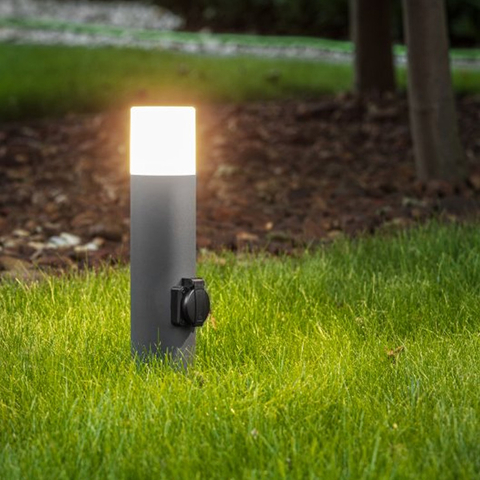 Світильник садовий з розеткою CORTA-P E27 IP44 40 см графіт