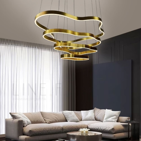 Вражаюча золота люстра на 4 яруси 100+83+63+43 см